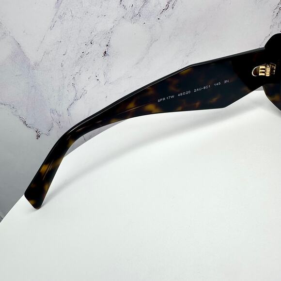 PRADA Sunglasses New Brown Tortoise Acetate PR 17WS Symbole Logo Italy Authentic - Picture 7 of 16